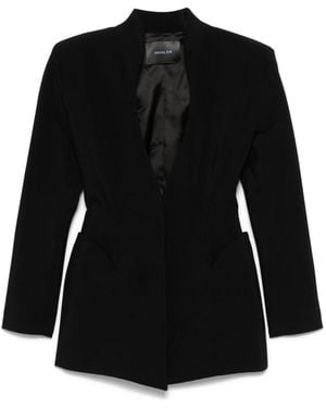 Mugler Jassen ,Zwart ,Wol Sculpturaal Zwart Jasje