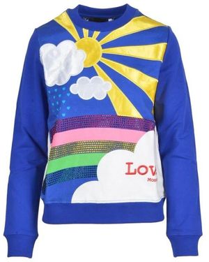 Love Moschino Blaue Baumwoll-Damensweatshirt