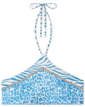 MC2 Saint Barth Nairobi Foulard Bandeau Bikini-Oberteil Mit Zentraler Spitze - Blau