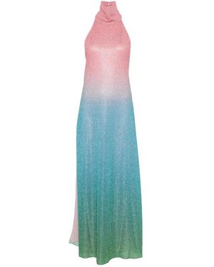 Oséree Kleedjes ,Veelkleurig ,Lumiere Turtleneck Jurk - Blauw