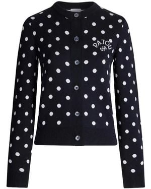 Patou Truien & Vesten ,Blauw ,Katoen Polka Dot Cardigan - Zwart