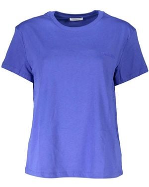 Patrizia Pepe Chic Crew Neck Logo Tee - Blue
