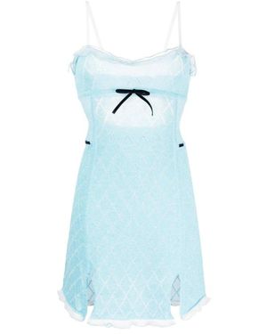 Cormio Kleedjes ,Blauw ,Lingerie-Geïnspireerde Jurk