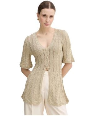 Twinset Truien & Vesten ,Polyester Openwork Vest - Naturel