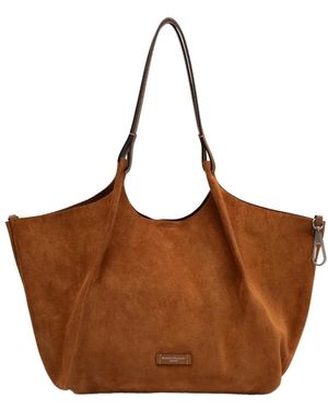 Gianni Chiarini Tassen ,Bruin ,Leer Dua Shoulder Bag