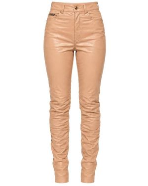 Dolce & Gabbana Leather Trousers - Neutro