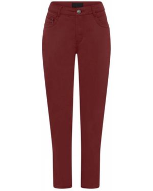 Cro Broeken ,Bruin ,Katoen Rode Suzanne Broek Met Rits Detail - Rood