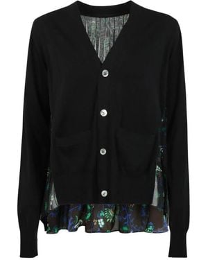 Sacai Truien & Vesten ,Zwart ,Katoen Cardigan