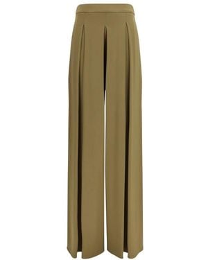 Max Mara Broeken ,Groen ,Viscose Technical Jersey Broek