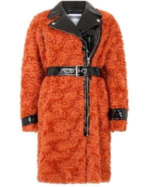 Moschino Jassen ,Rood ,Katoen Mohair En Katoenen Jas - Oranje