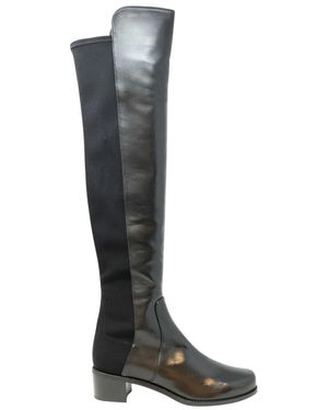 Stuart Weitzman Schwarze wildleder stiefeletten für frauen