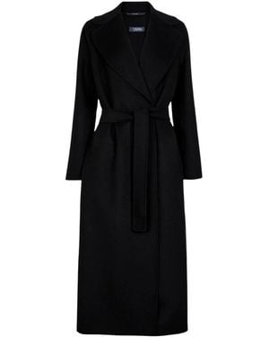 Max Mara Langer Wickelmantel - Schwarz