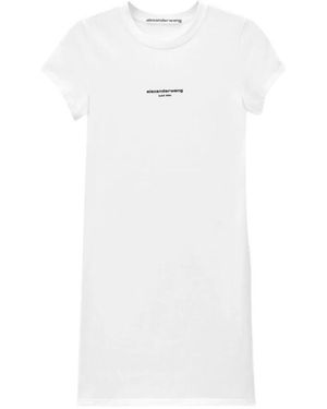 Alexander Wang Kleedjes ,Wit ,Katoen Logo Fitted Mini Jurk