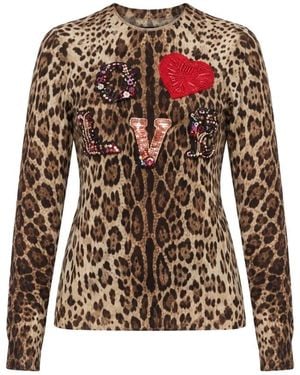 Dolce & Gabbana Round-Neck Knitwear - Marrone