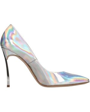 Casadei Schoenen ,Veelkleurig ,Leer Zilverkleurige Laminated Leren Pumps - Blauw