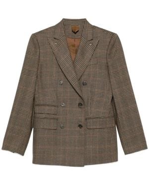 Max Mara Jassen ,Bruin ,Dubbelrijige Blazer