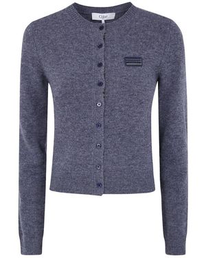 Chloé Truien & Vesten ,Grijs ,Klassieke Vest - Blauw