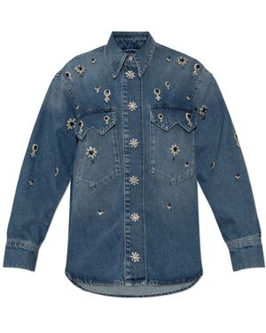 AllSaints Jassen ,Blauw ,Denim Enna Denim Shirt