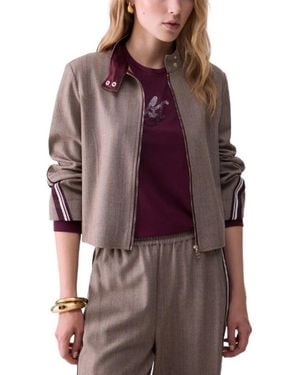 Liu Jo Jassen ,Bruin ,Katoen Bicolour Tape Jacket