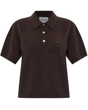 Isabel Marant Tops ,Bruin ,Katoen Althea Polo - Zwart