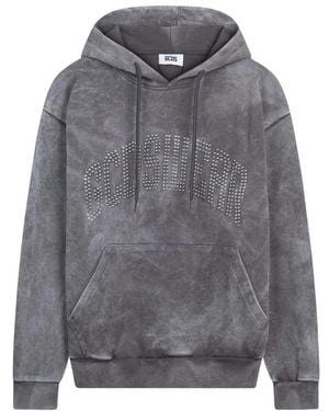 Gcds Hoodies & Sweatvesten ,Grijs ,Katoen Studded Hoodie
