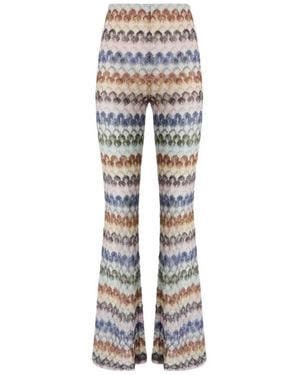 Missoni Broeken ,Veelkleurig ,Flare Broeken - Blauw