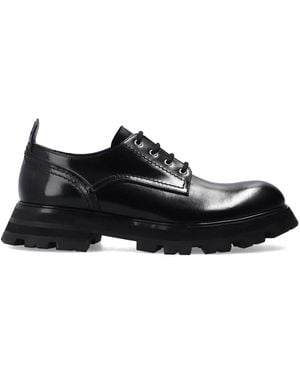 McQueen Zapatos De Cuero Con Cordones Para Mujeres, Mujer, Talla - Negro