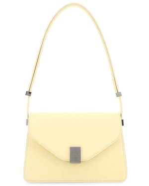 Lanvin Pastellgelbe leder-schultertasche - Natur