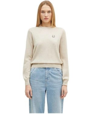 Maison Kitsuné Round-Neck Knitwear - Blu