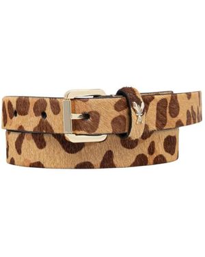 Patrizia Pepe Leren Riem Met Luipaardprint - Naturel