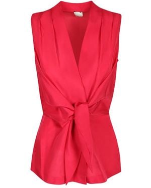 Paul Smith Seidenoberteil Mit Bindeband - Rot
