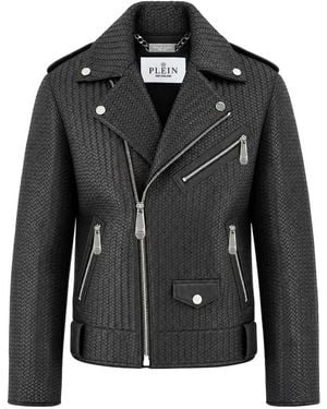 Philipp Plein Leather Jackets - Nero