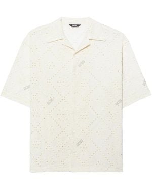 Gcds Broderie Anglaise Bowlinghemd - Weiß