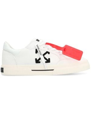 Off-White c/o Virgil Abloh Niedrige Vulcanized Sneakers Mit Ledereinsätzen - Pink