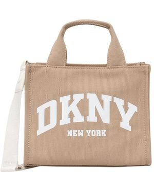 DKNY Hadlee Small Canvas Logo Tote - Natur