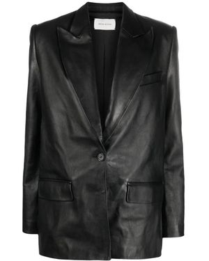 Magda Butrym Aw20 Leather 09 Blazer - Zwart