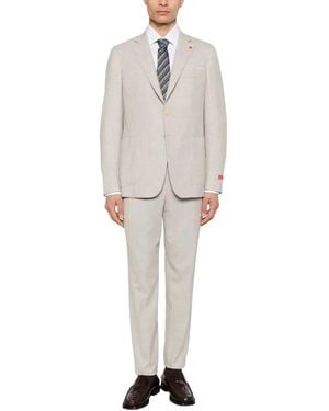 Isaia Single Breasted Suits - White