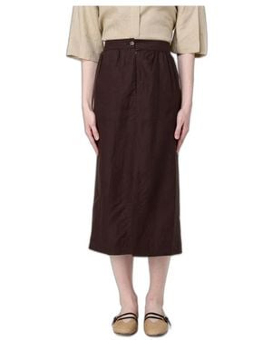 Colmar Midi Linnen Rok - Rood