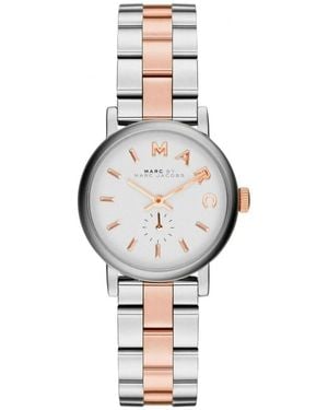 Marc Jacobs Accessoires ,Grijs ,Baker Mini Tweekleurig Horloge - Metallic