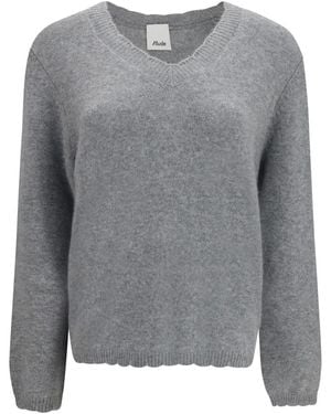 Allude Pullover Mit V-Ausschnitt - Grau