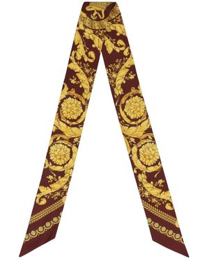 Versace Accessoires ,Veelkleurig ,Zijden Sjaal 90 Cm Met Print - Zwart