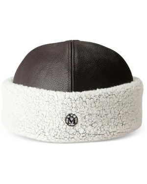 Maison Michel Accessoires ,Bruin ,Katoen Marthe Hoed - Zwart