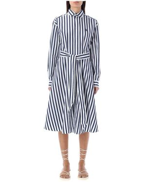 Polo Ralph Lauren Striped Pure Cotton Shirtdress - Blue