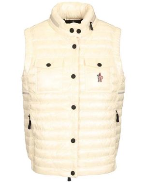 Moncler Gumiane Gewatteerd Donsbodywarmer - Naturel