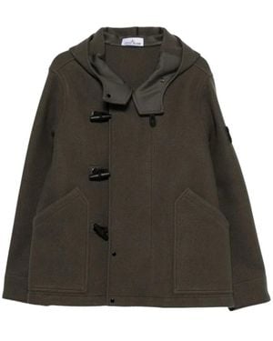 Stone Island Heavy Melton Jas - Groen