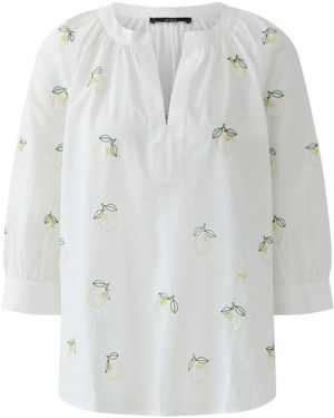Ouí Geborduurde Citroen Blouse - Wit