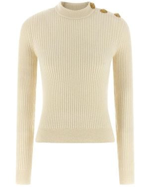 Balmain Gerippter Pullover - Natur