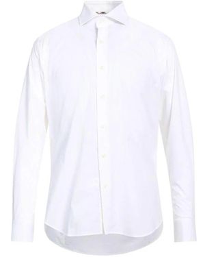 Aquascutum Camicia in cotone con logo ricamato - Bianco