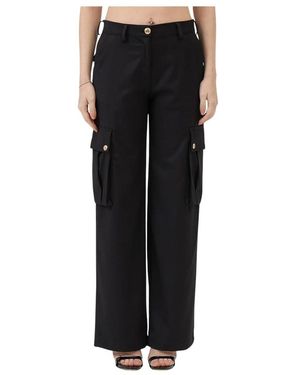 Just Cavalli Straight Trousers - Black