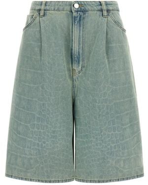 Nude Denim Shorts - Verde